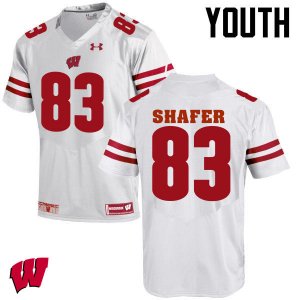Youth Wisconsin Badgers NCAA #83 Allan Shafer White Authentic Under Armour Stitched College Football Jersey LJ31L86JJ